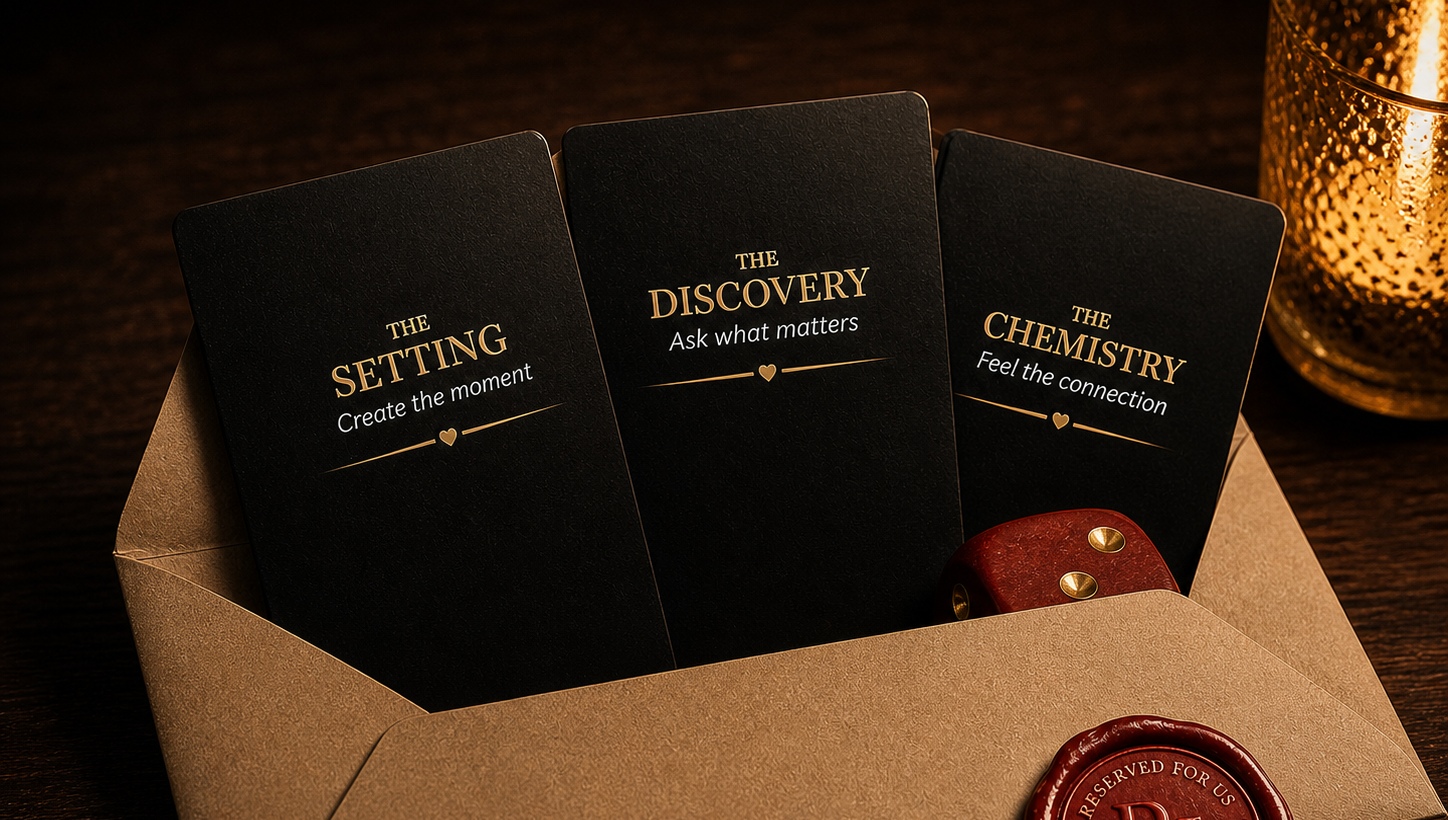 Reserved for Us envelope with cards, wax seal, and red die