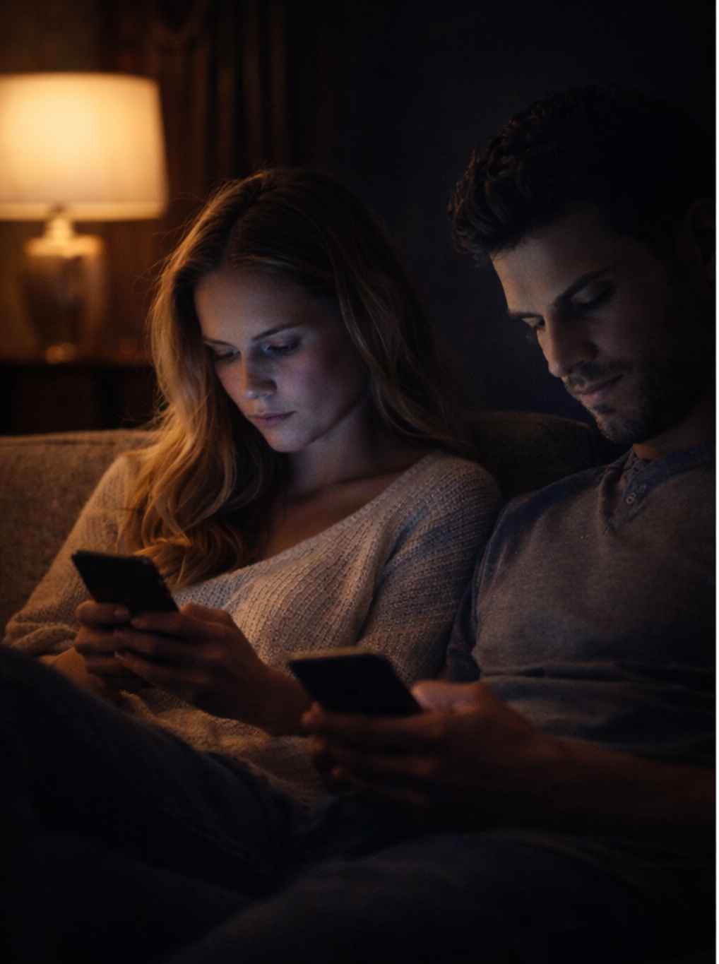 Couple on the couch before reconnecting